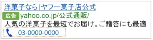 電話番号表示オプション