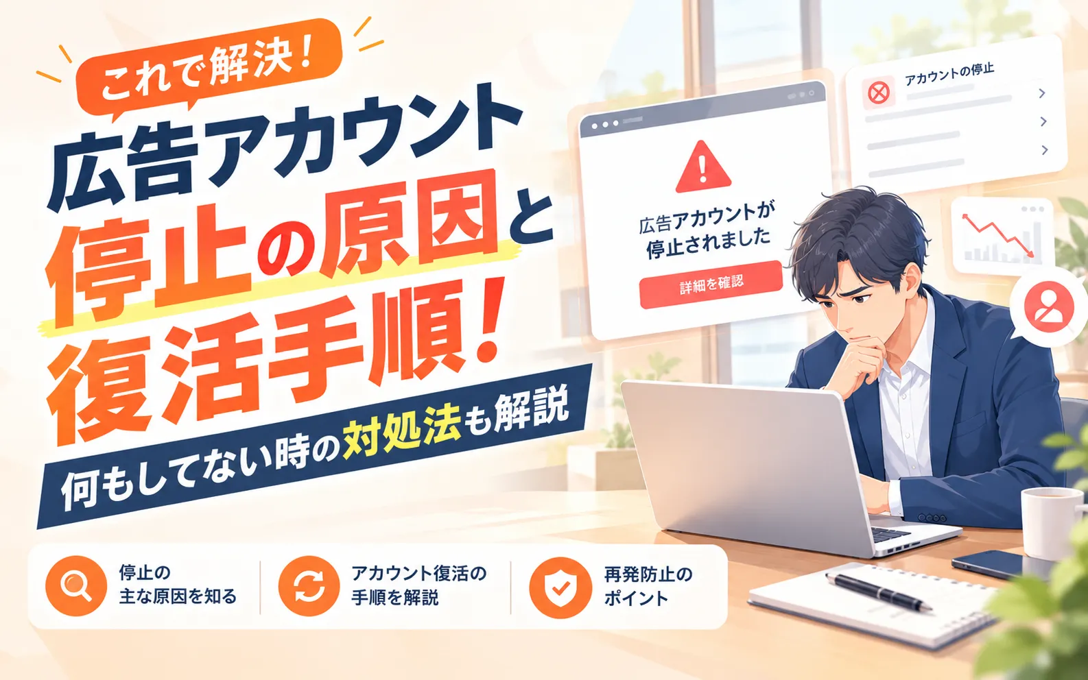 【最新】Meta広告アカウント停止の原因と復活手順！何もしてない時の対処法