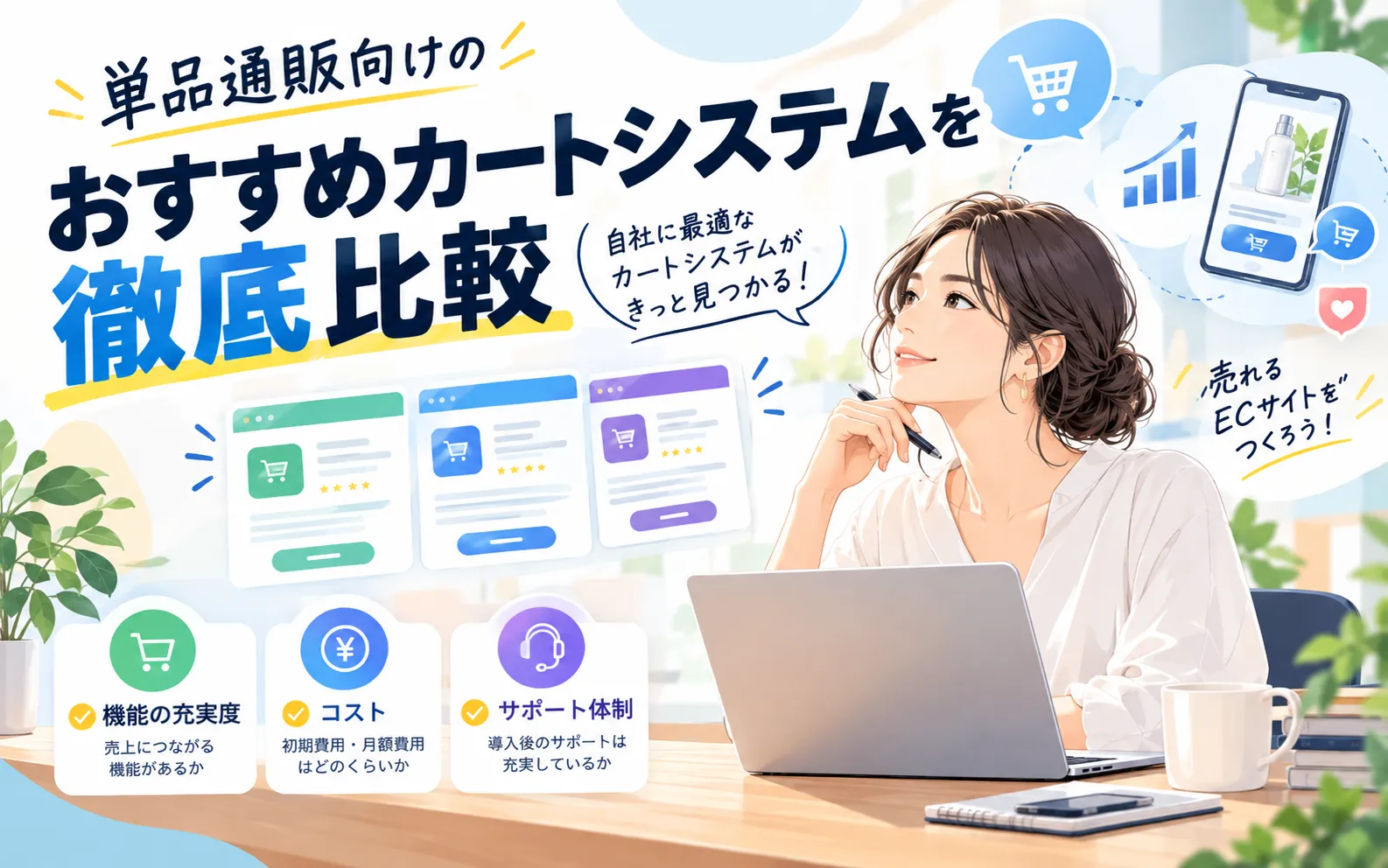 【最新】単品通販カートシステムおすすめ10選を徹底比較！選び方のポイントも解説
