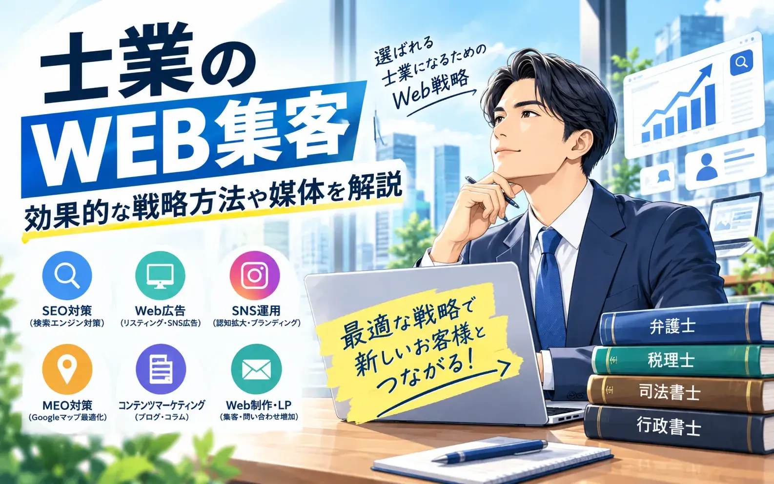 【士業のWEB集客】士業の効果的な戦略方法を解説